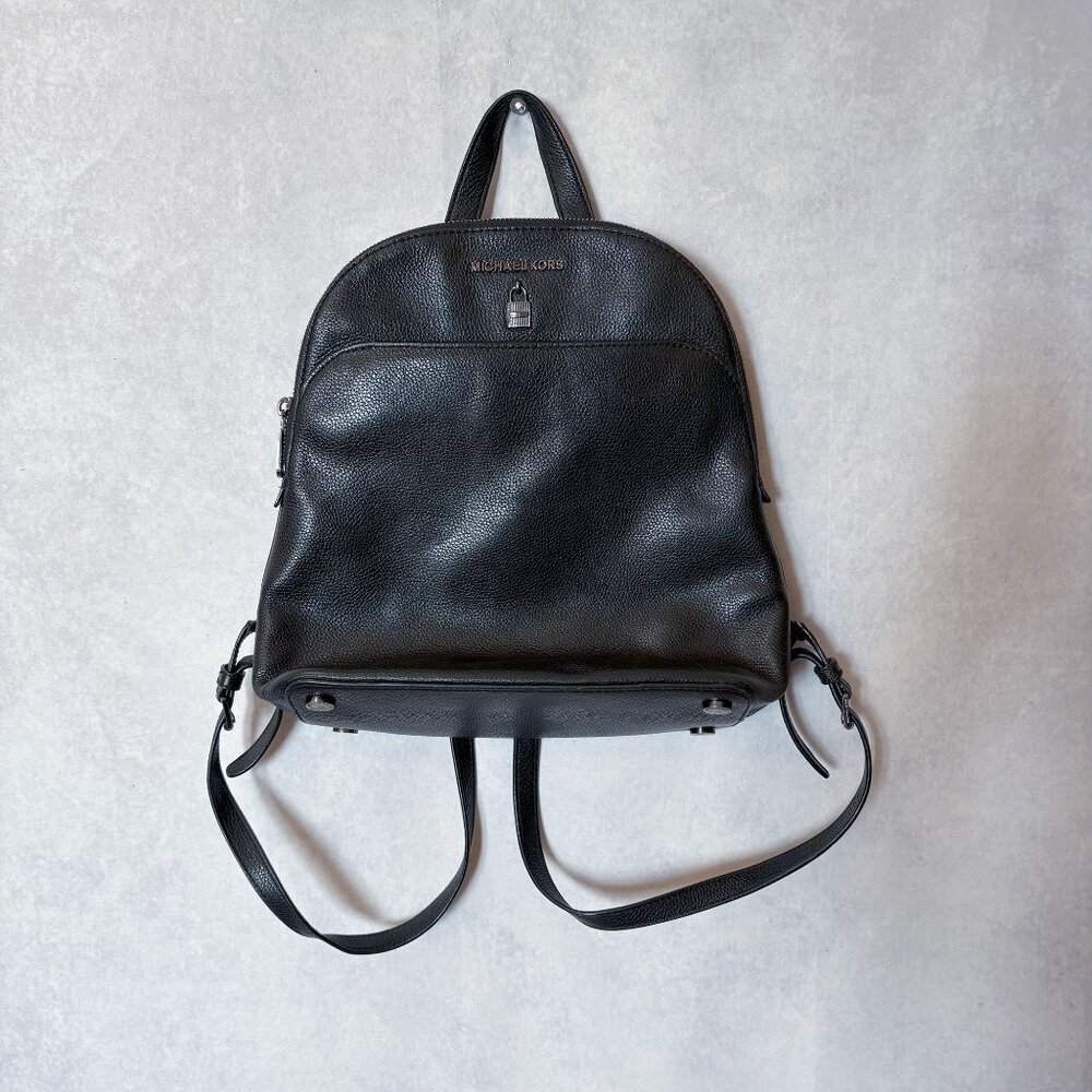 Michael Kors Adele Leather Backpack Bag Black - image 1